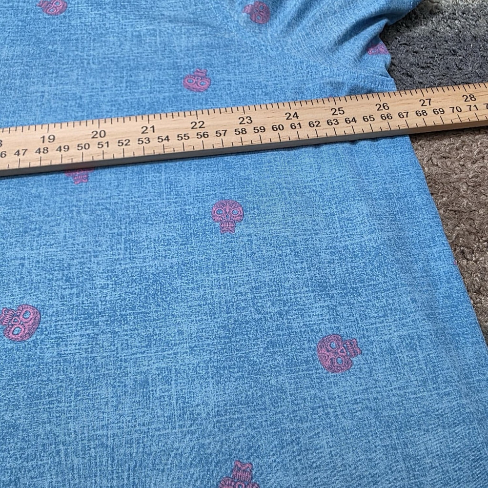 johnnie-O Blue Polo with Pink Skull Motif - Picture 10 of 11